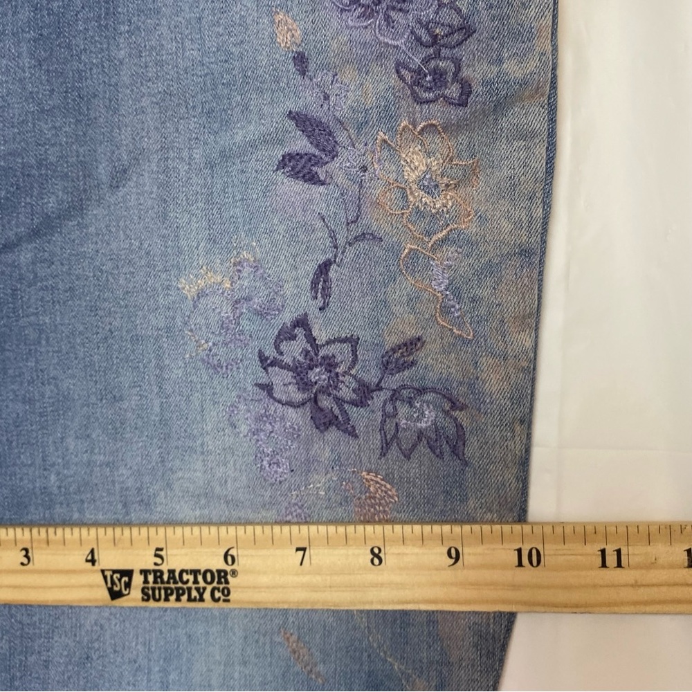 Bandolino Floral Ink Art Skinny Jeans Women 14 - Picture 10 of 12
